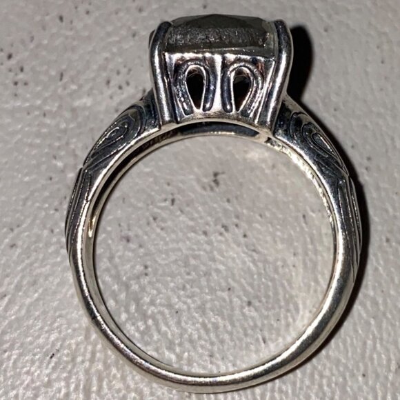 Laboradorite Ring Size 6 Sterling Silver Tested 10mm x 10mm Stone - Picture 10 of 10